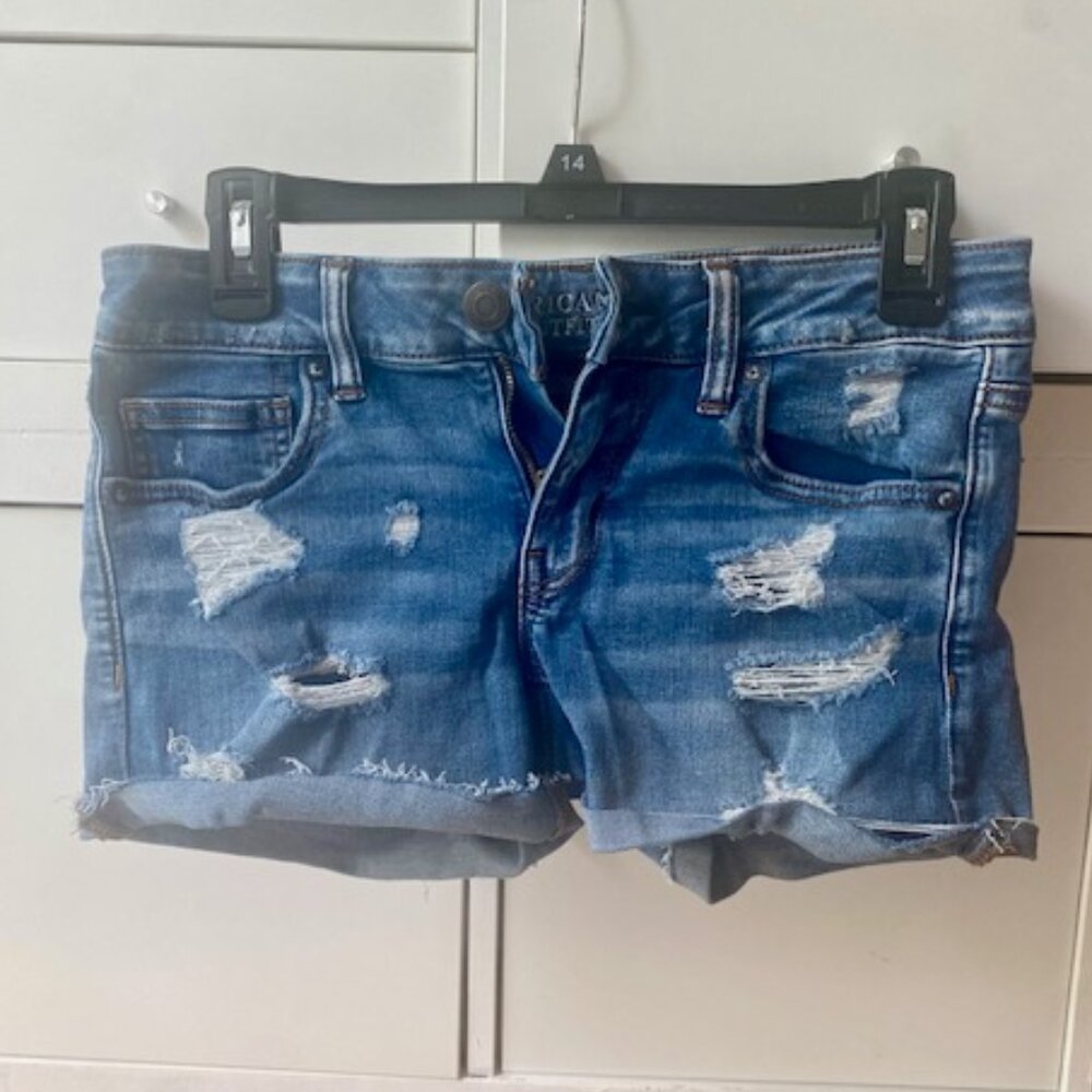 American Eagle Super Low Shortie Jean Shorts